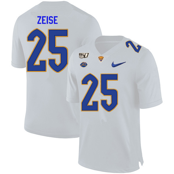 2019 Men #25 Elijah Zeise Pitt Panthers College Football Jerseys Sale-White